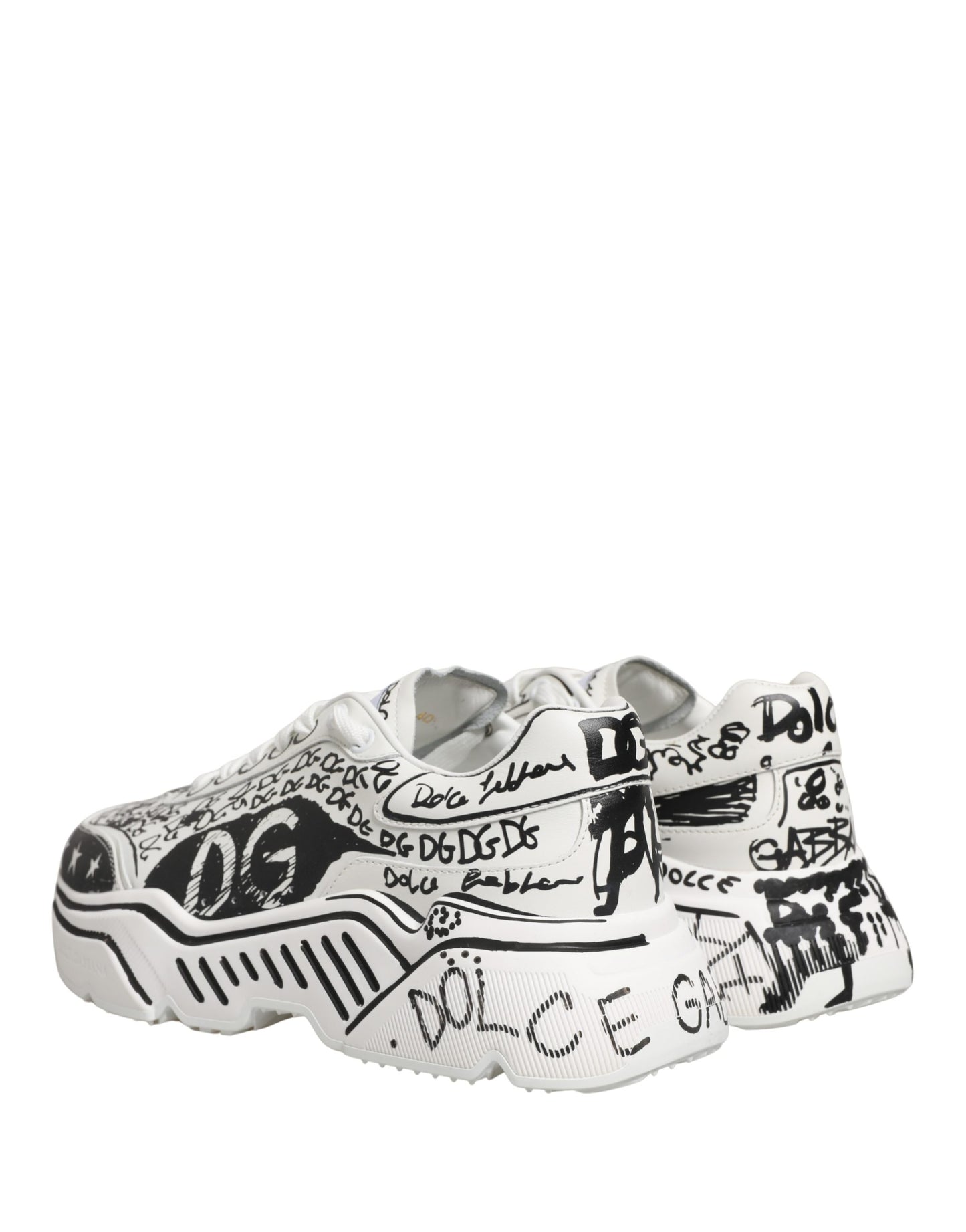 Dolce & Gabbana White Daymaster Graffiti Low Top Sneakers