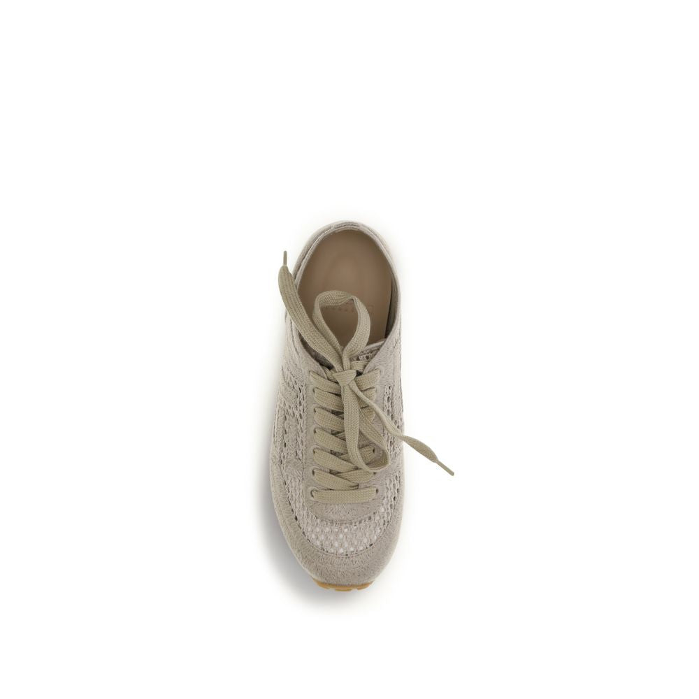 Balmain Beige Cotton Racer 45 Sneakers