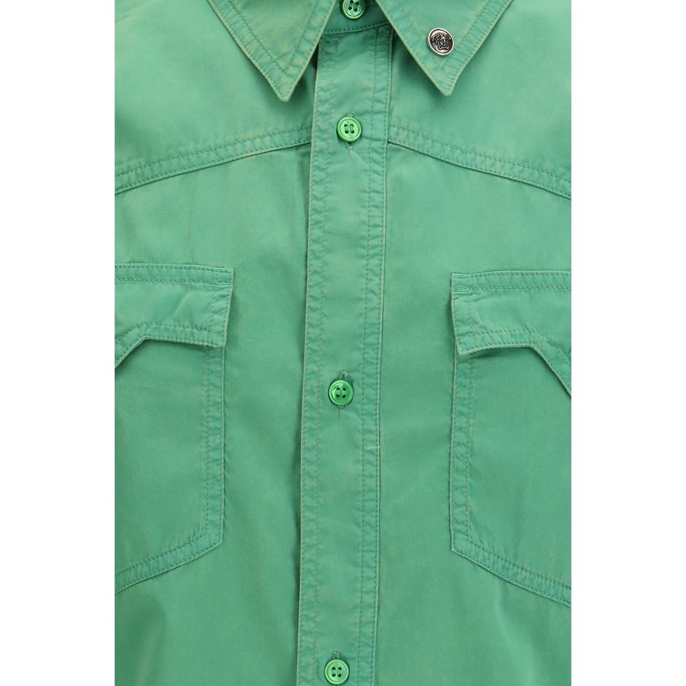 Versace Green Cotton Longsleeve Shirt