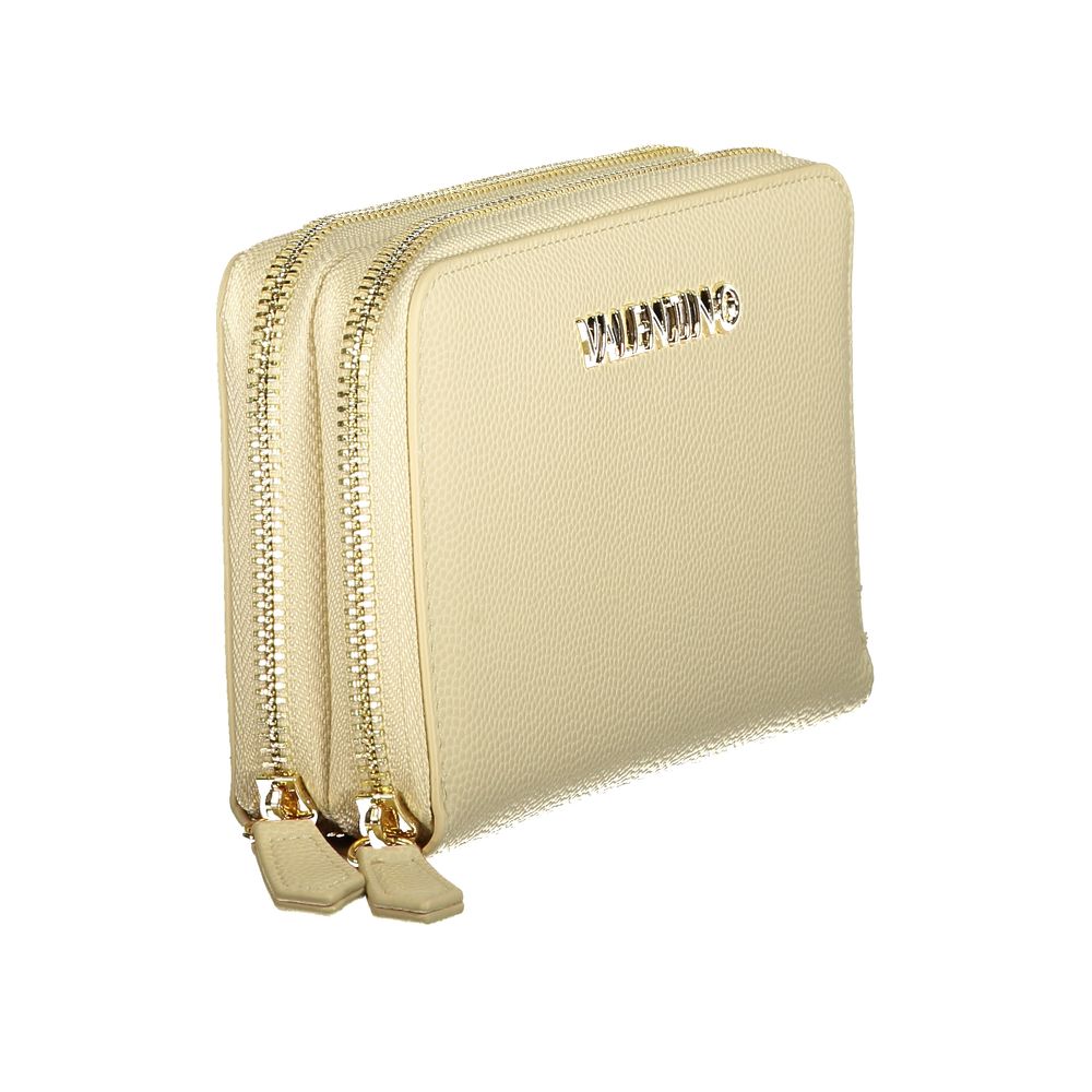 Mario Valentino Beige Faux Leather Wallet