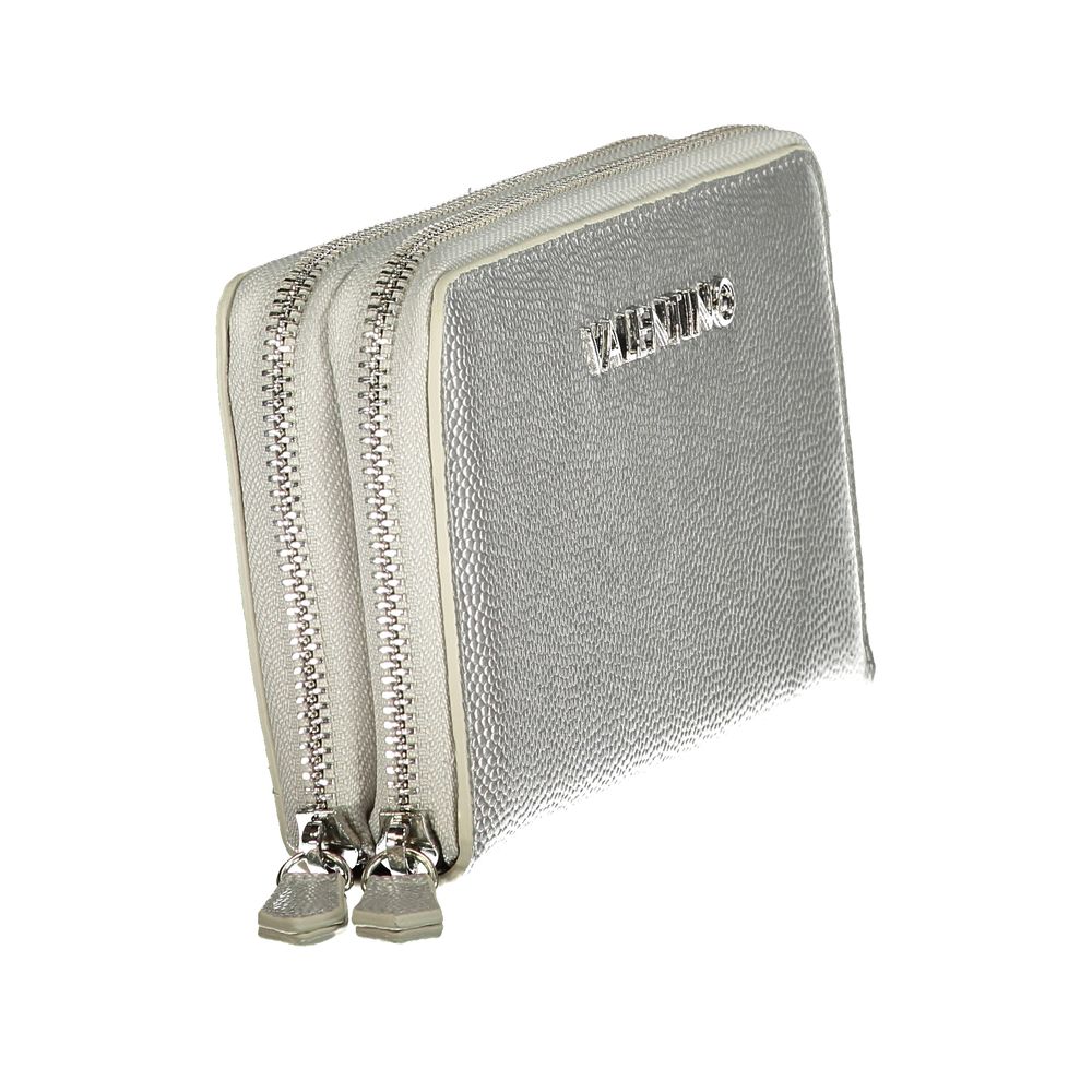 Mario Valentino Silver Faux Leather Women's Wallet
