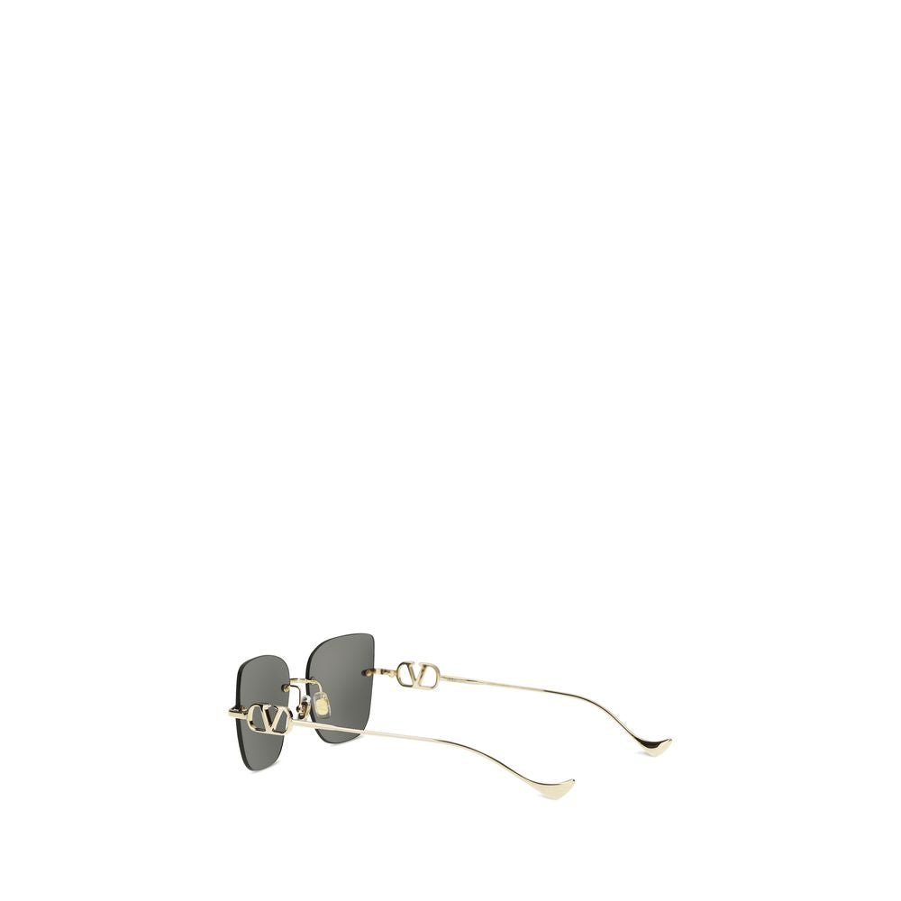 Valentino Garavani Women’s Sunglasses – Black Metal Cat-Eye Design