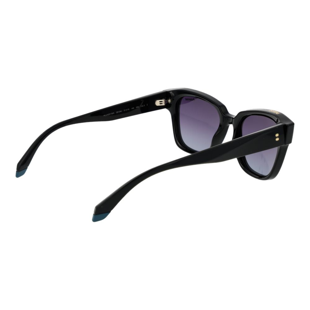 Polaroid Women’s Sunglasses – Black Cat Eye Frame, Purple Gradient Lenses