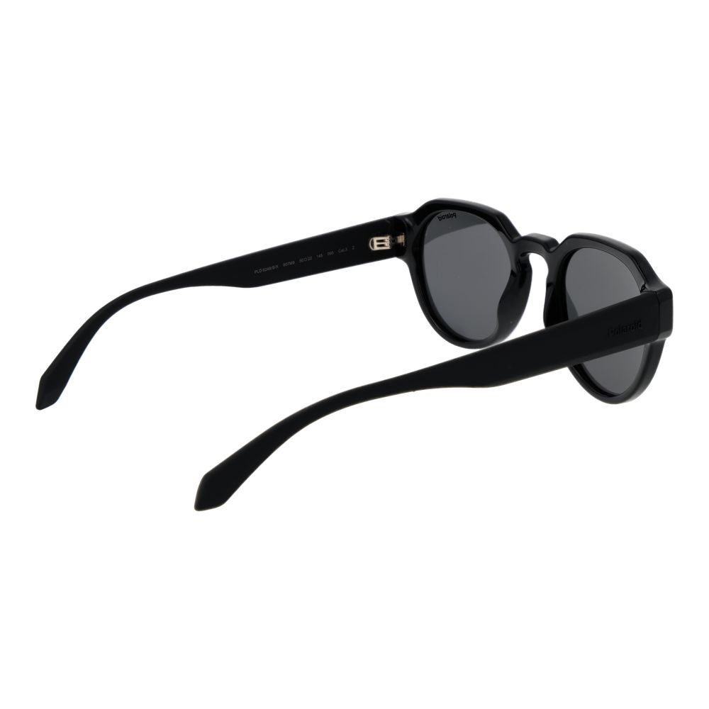 Polaroid Men's Sunglasses – Black Round Frame, Grey Lenses