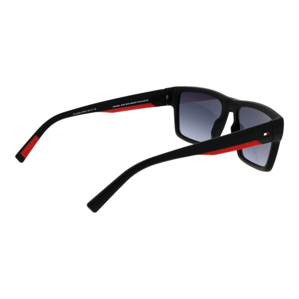 Tommy Hilfiger Men’s Sunglasses – Black Square Frame, Grey Gradient Lenses