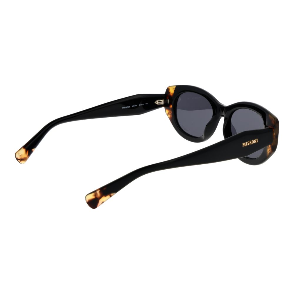 Missoni Women’s Sunglasses – Black Oval Frame, Grey Lenses