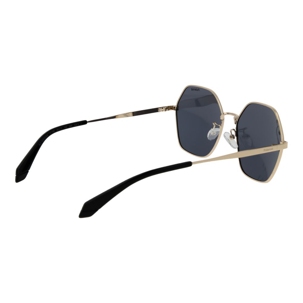 Polaroid Women’s Sunglasses – Gold Square Frame, Grey Polarized Lenses