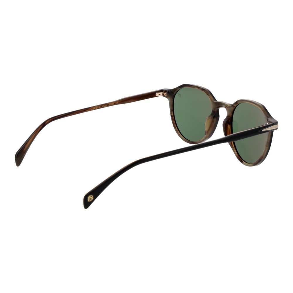 David Beckham Men's Sunglasses – Black Acetate Frame, Green Lenses