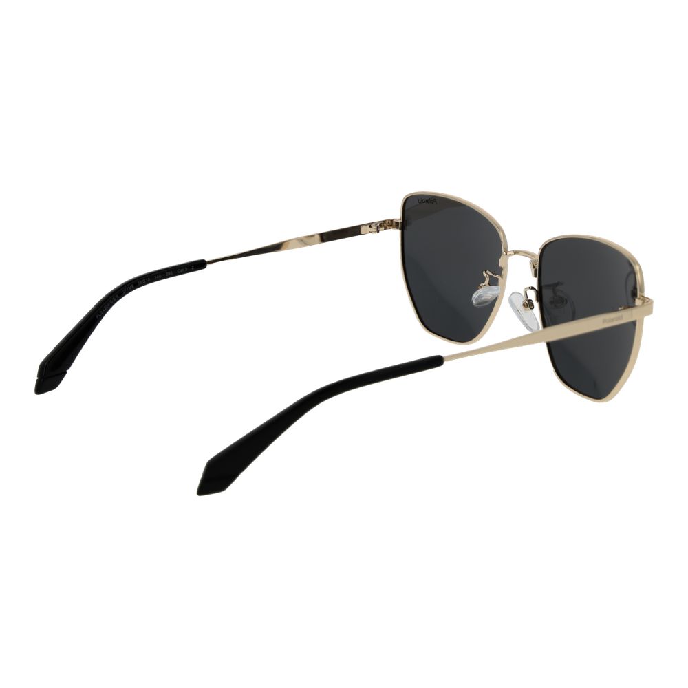 Polaroid Women's Gold Metal Sunglasses – Square Grey Polarized Lenses