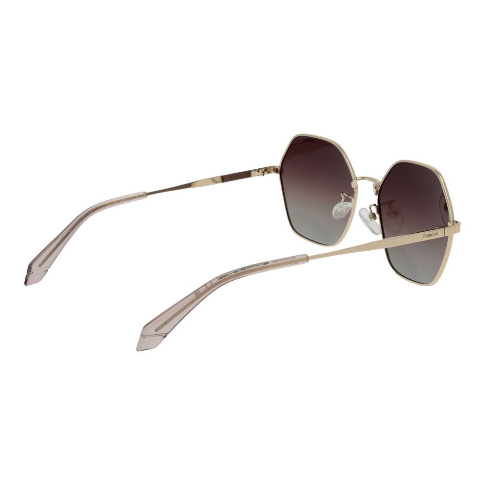 Polaroid Women’s Sunglasses – Gold Metal Frame, Brown Gradient Lenses