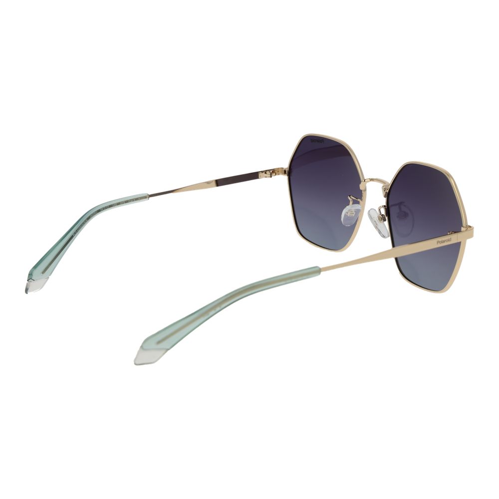 Polaroid Women’s Sunglasses – Gold Full-Rim Frame, Purple Gradient Lenses