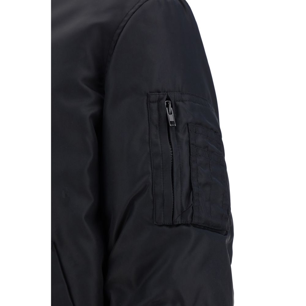 Moschino Black Polyamide Bomber Jacket IT46 | S