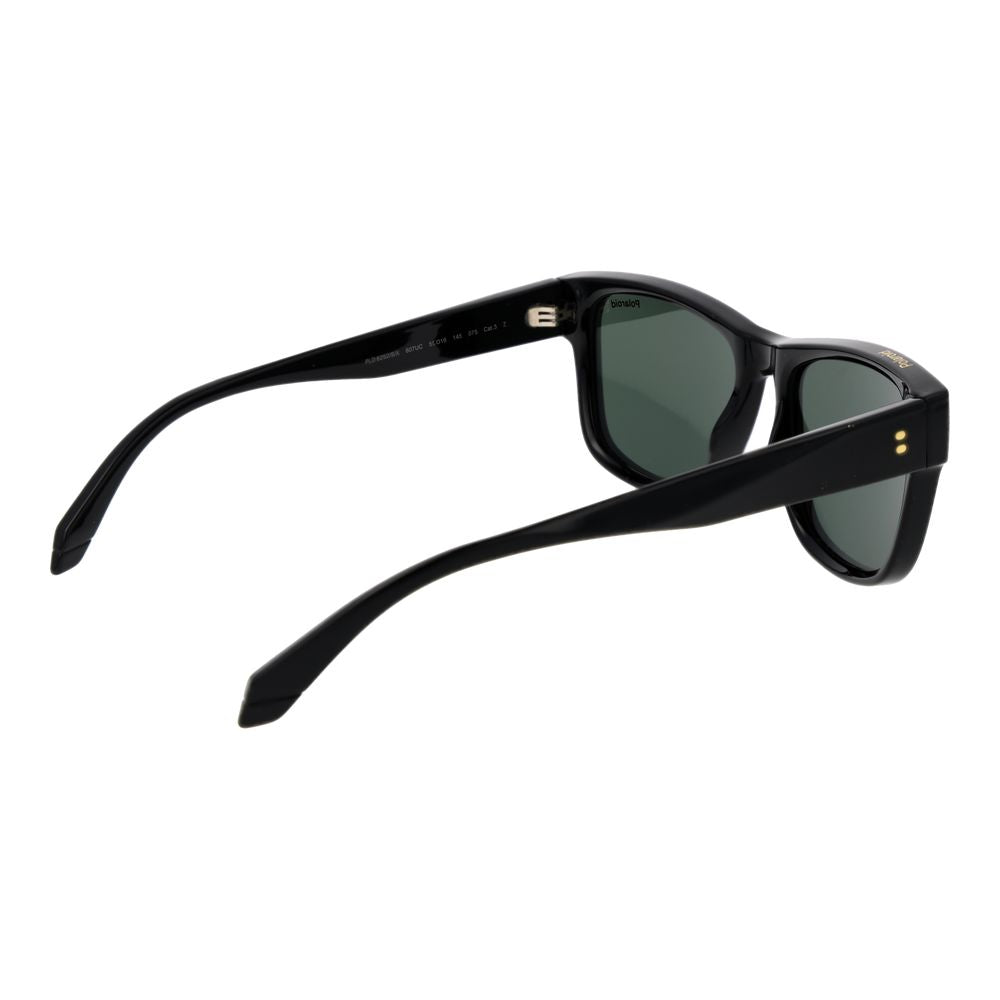Polaroid Men's Sunglasses – Black Square Frame, Green Polarized Lenses