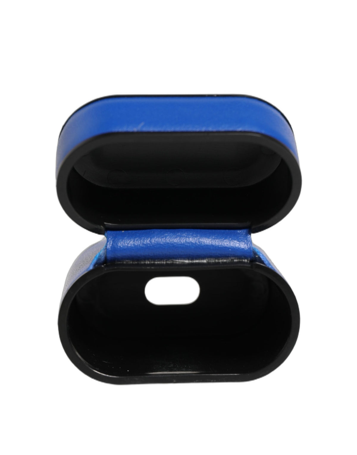 Dolce & Gabbana Blue Calf Leather Logo Flip Holder Strap AirPods Case
