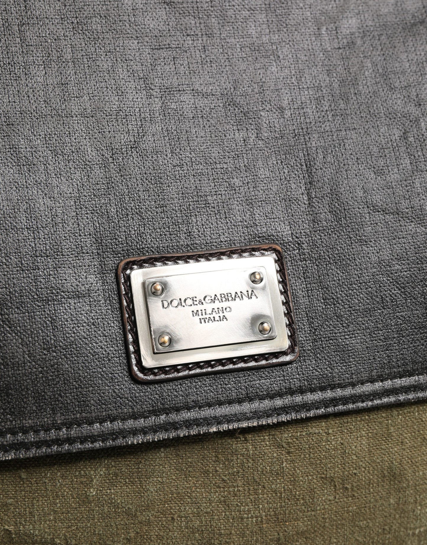 Dolce & Gabbana Military Green Two Tone Messenger Shoulder Bag for Men