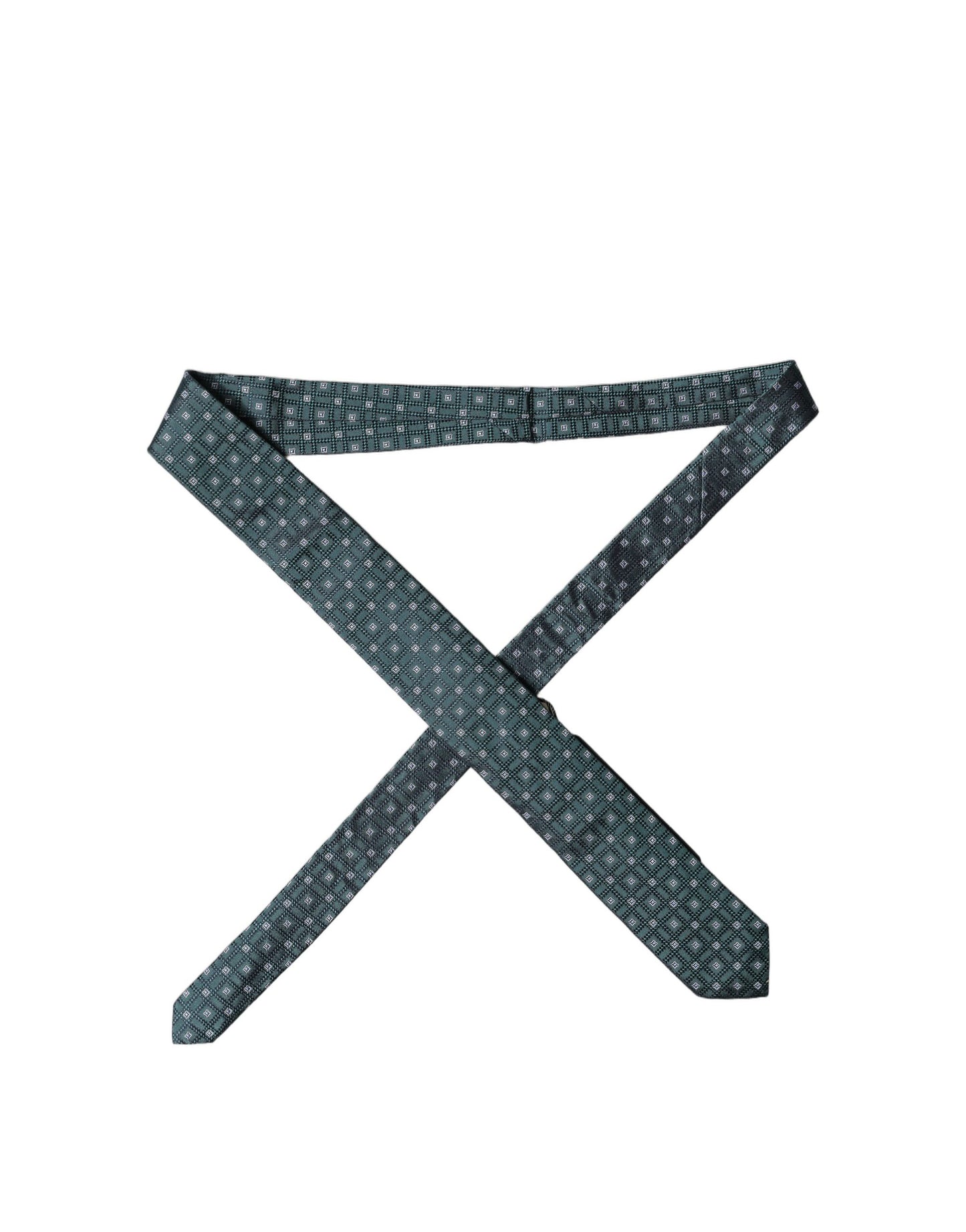 Dolce & Gabbana Dark Green Patterned Silk Necktie