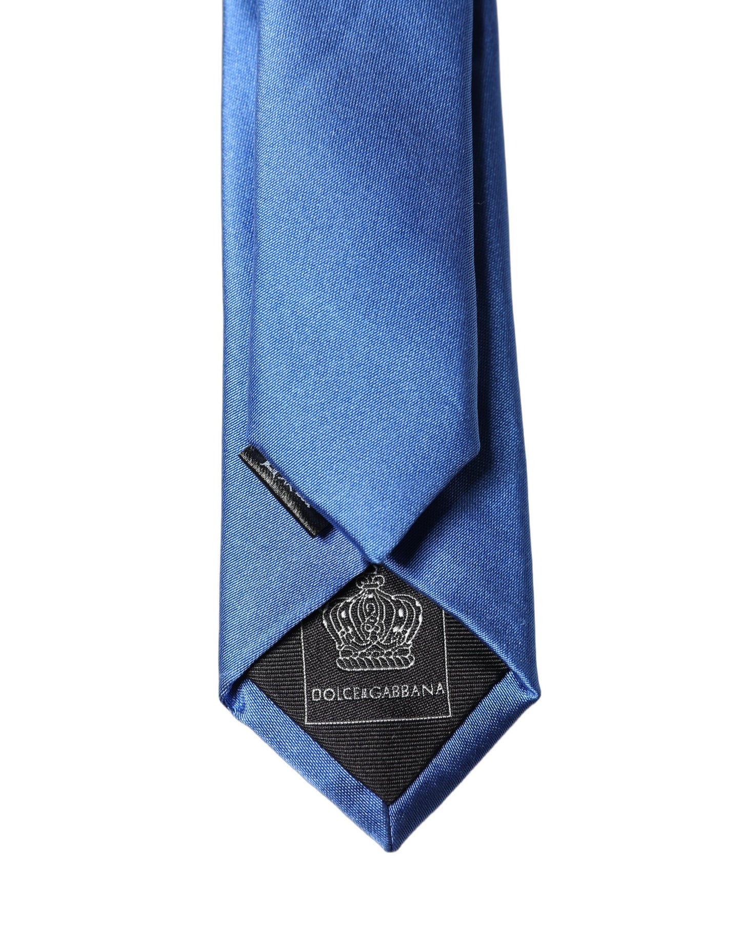 Dolce & Gabbana Blue Satin 100% Silk Adjustable Men Tied Necktie