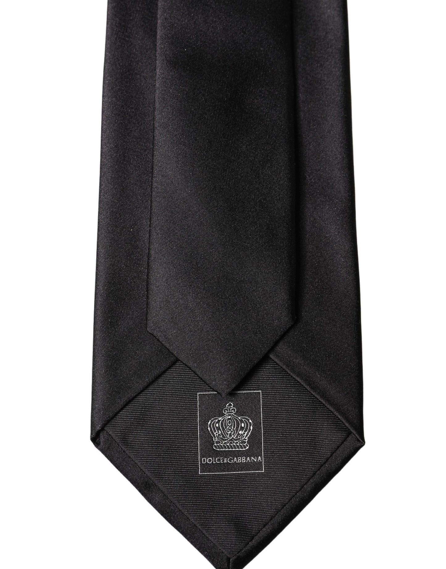 Dolce & Gabbana Black Satin 100% Silk Adjustable Tied Necktie