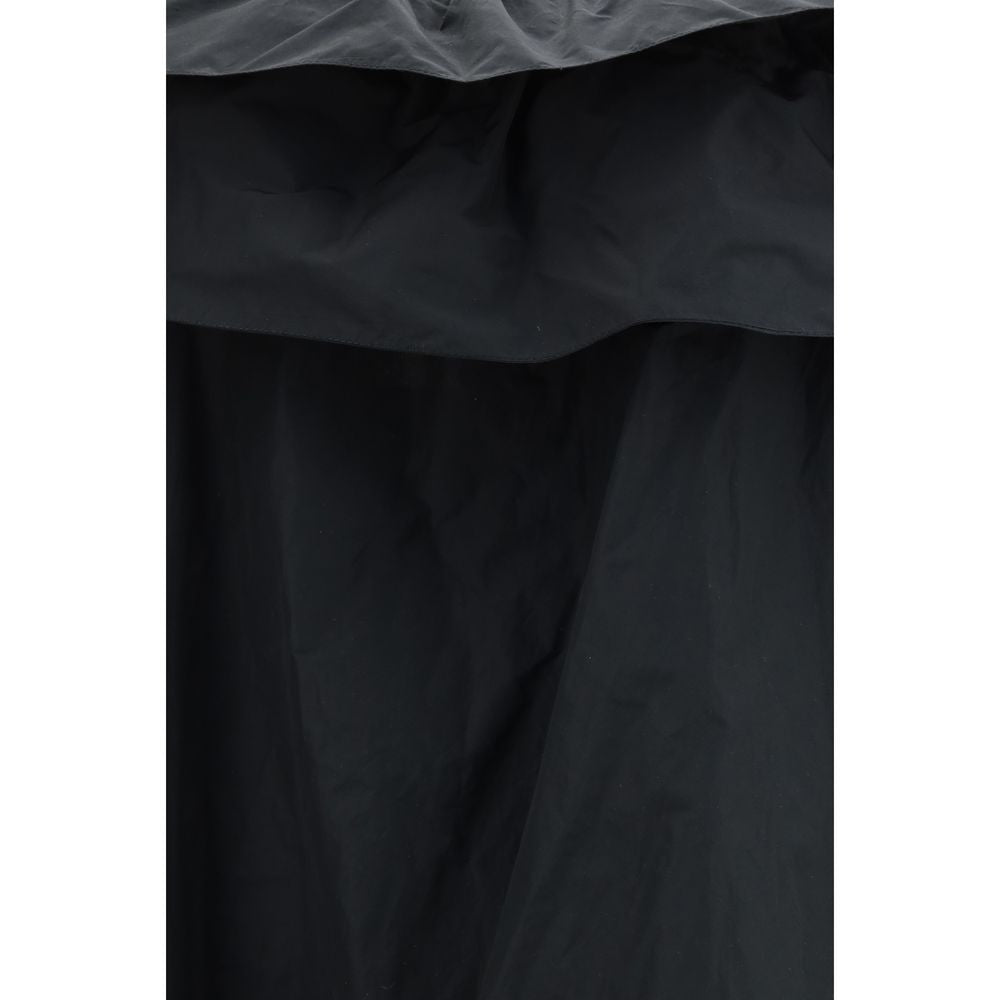 Saint Laurent Black Ruched-Bodice Technical-Canvas Maxi Dress