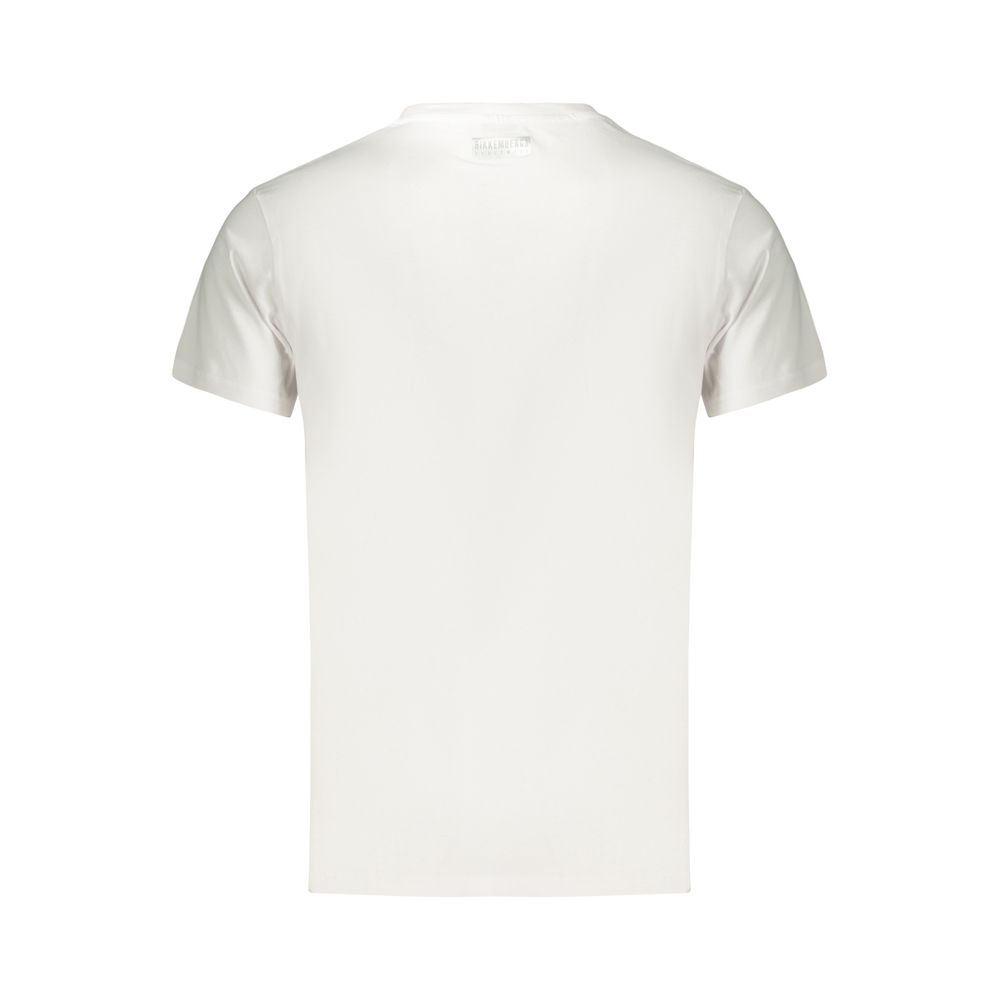 Bikkembergs White Cotton Short-Sleeve T-Shirt with Logo Print