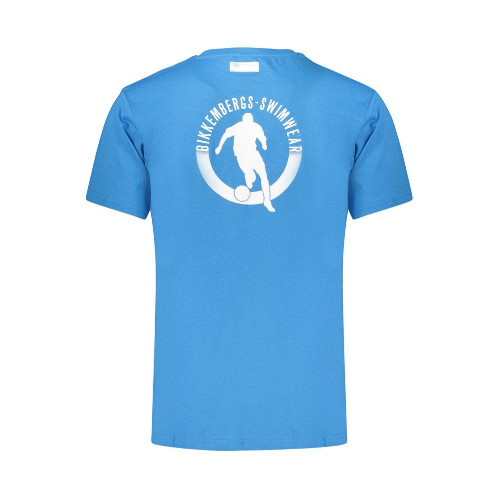 Bikkembergs Blue Cotton T-Shirt Pupino – Men's Short-Sleeved Tee