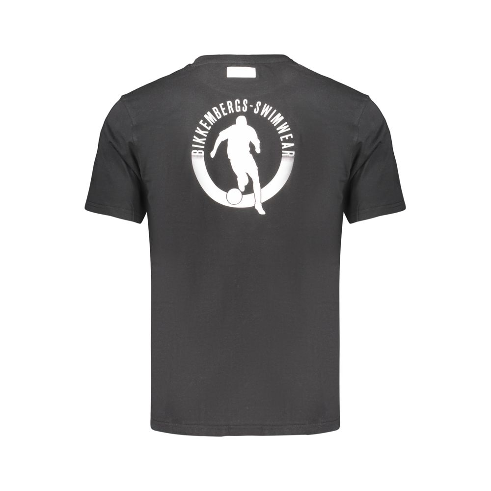 Bikkembergs Black Cotton Pupino T-Shirt with Logo Print