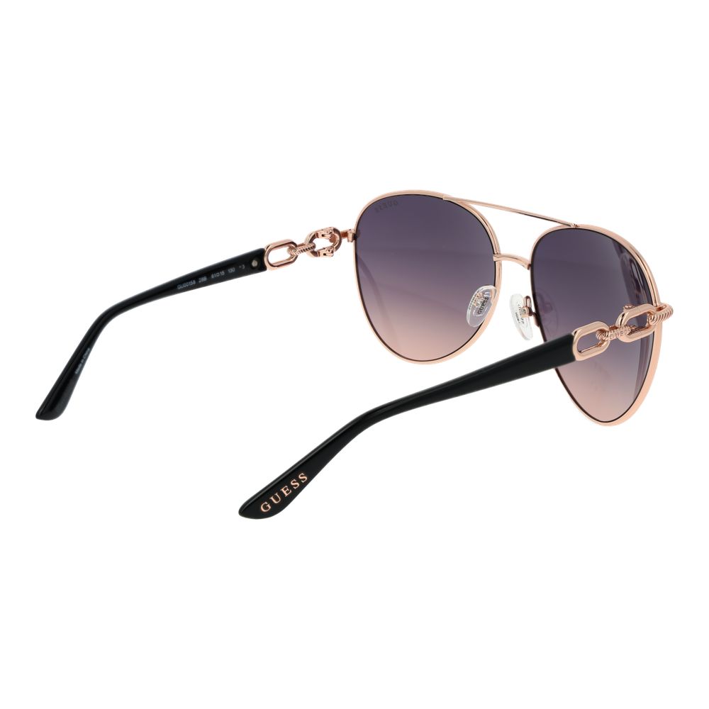 Guess Women's Sunglasses – Rose Gold Aviator Frame, Grey Gradient Lenses