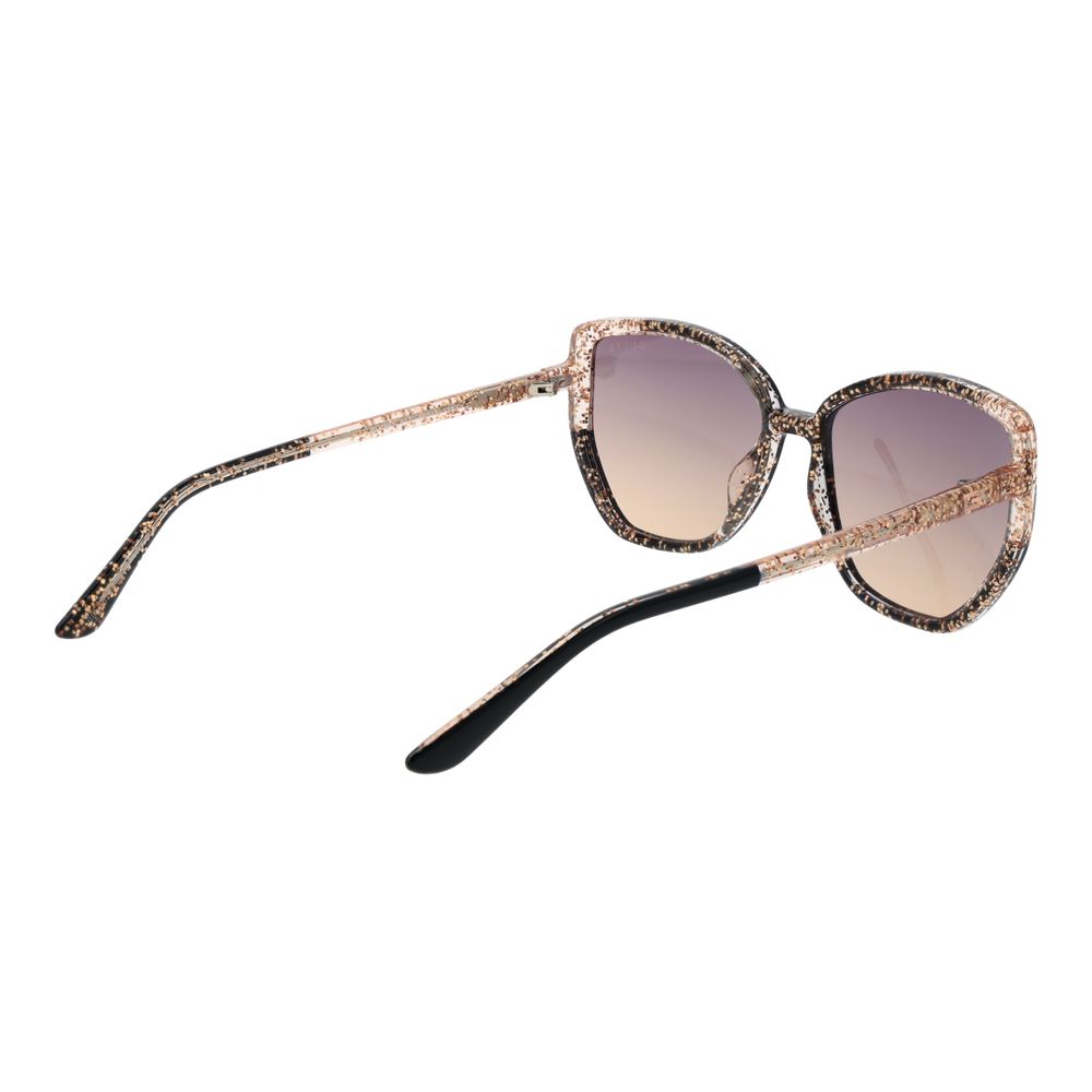 Guess Women’s Sunglasses – Black Cat Eye Frame, Purple Gradient Lenses