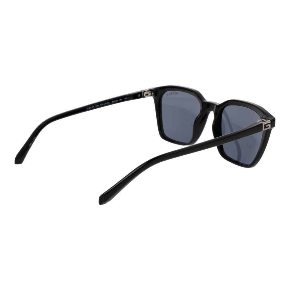 Guess Men’s Sunglasses – Black Square Frame, Grey Polarized Lenses