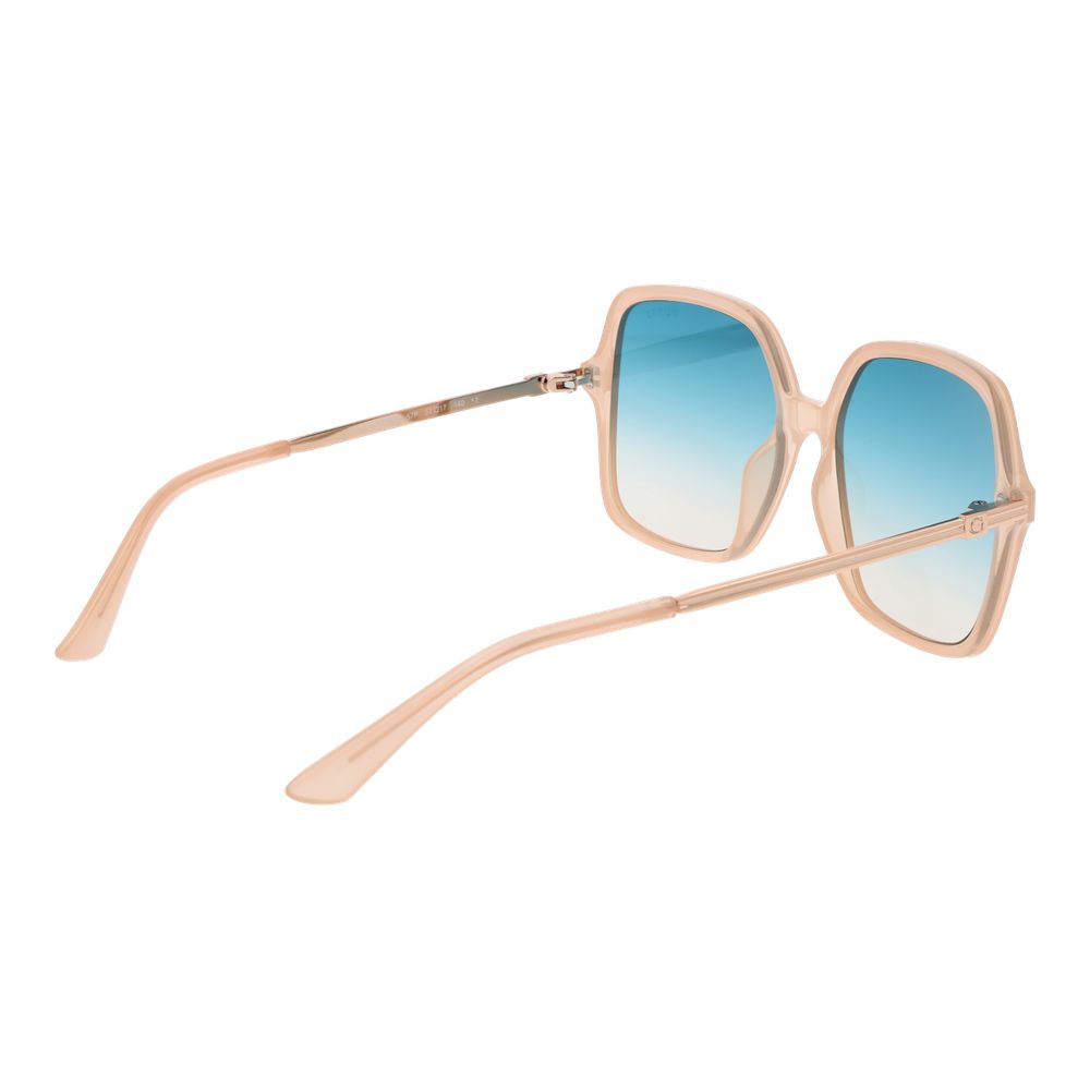 Guess Women’s Sunglasses – Beige Square Frame, Turquoise Gradient Lenses