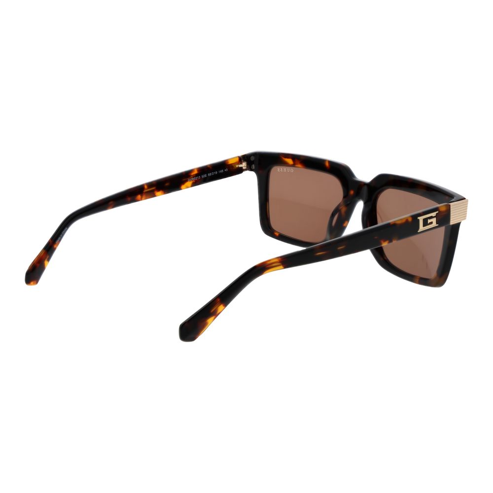 Guess Men’s Sunglasses – Brown Full-Rim Frame, Yellow Lenses
