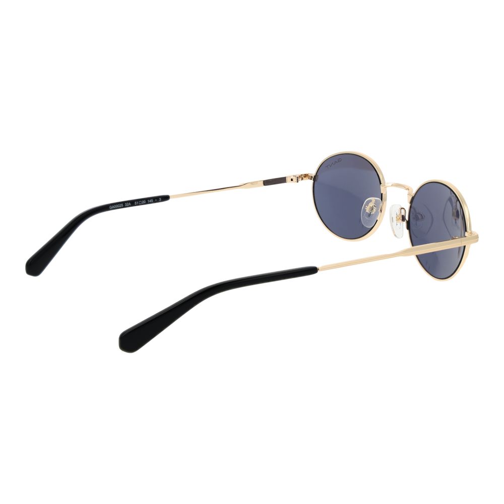 Gant Gold Metal Sunglasses – Unisex Round Frame, Grey Lenses