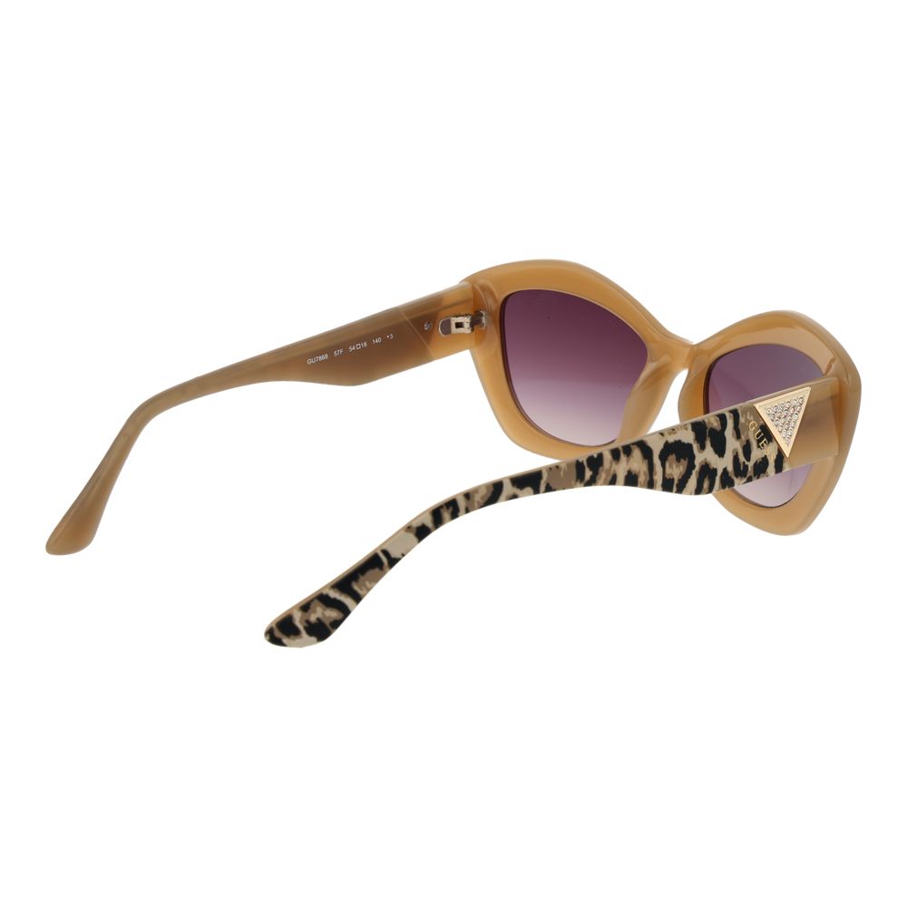 Guess Women’s Sunglasses – Brown Cat Eye Frame, Purple Gradient Lenses