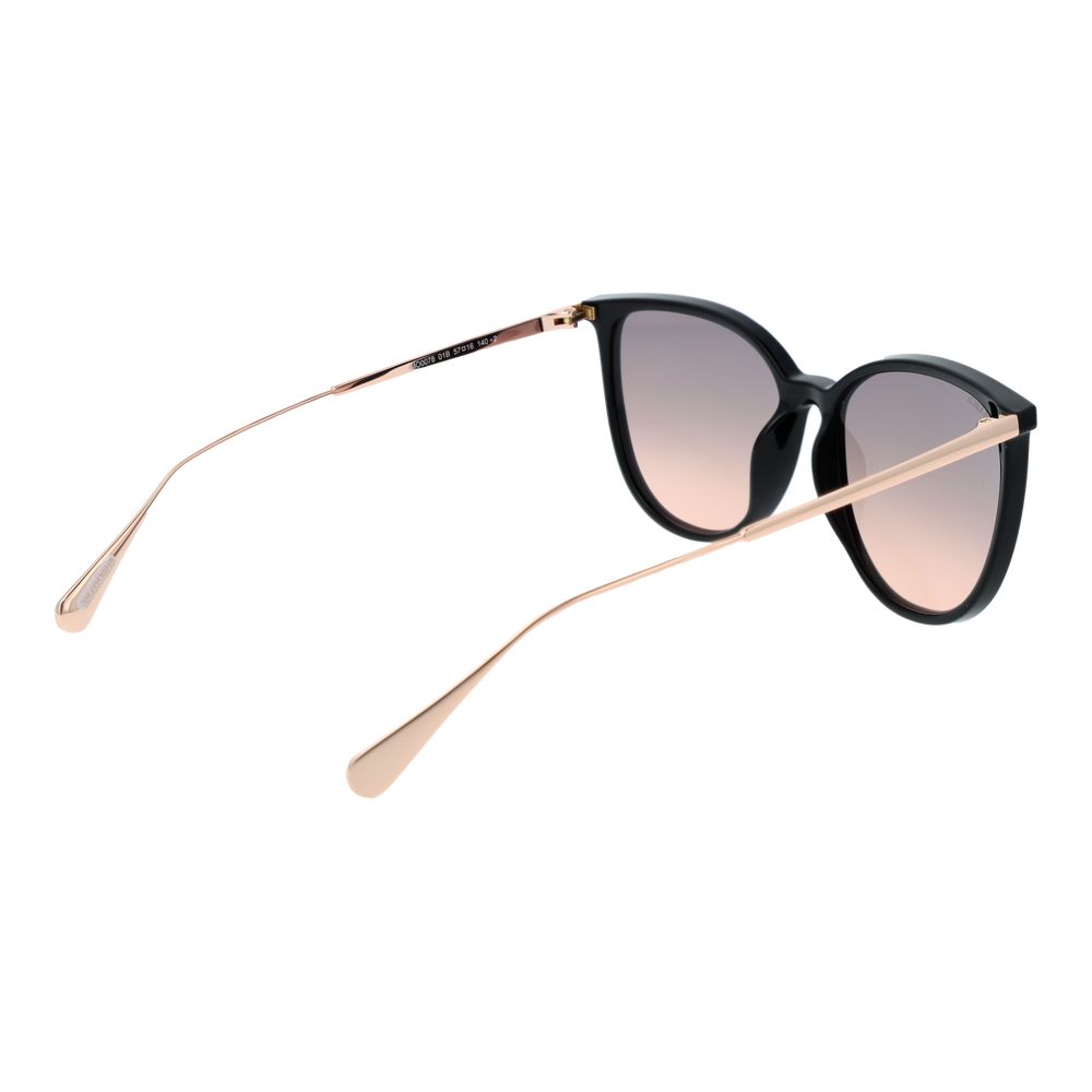Max & Co Women's Sunglasses – Black Round Frame, Rose Gradient Lenses