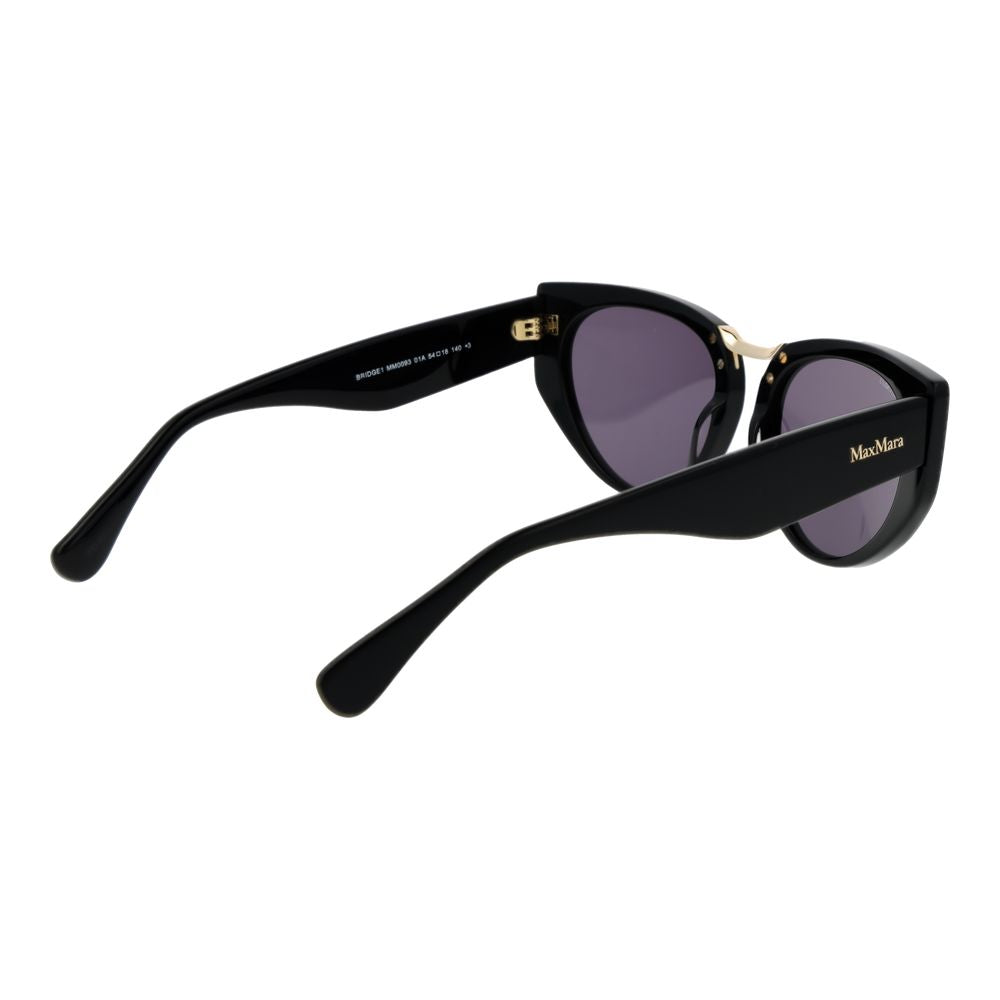 Max Mara Women’s Sunglasses – Black Cat Eye Frame, Grey Lenses