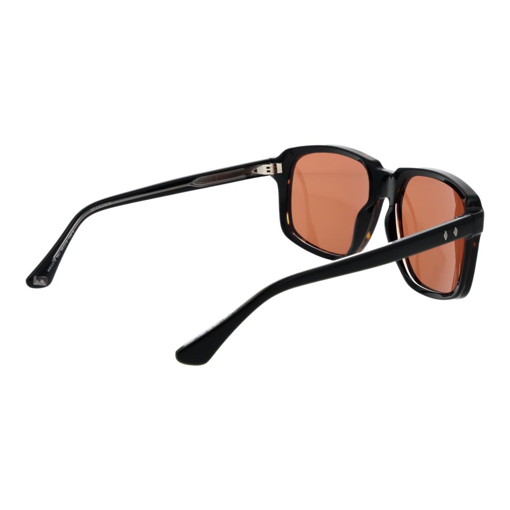 Web Brown Acetate Sunglasses – Square Frame, Red Lenses