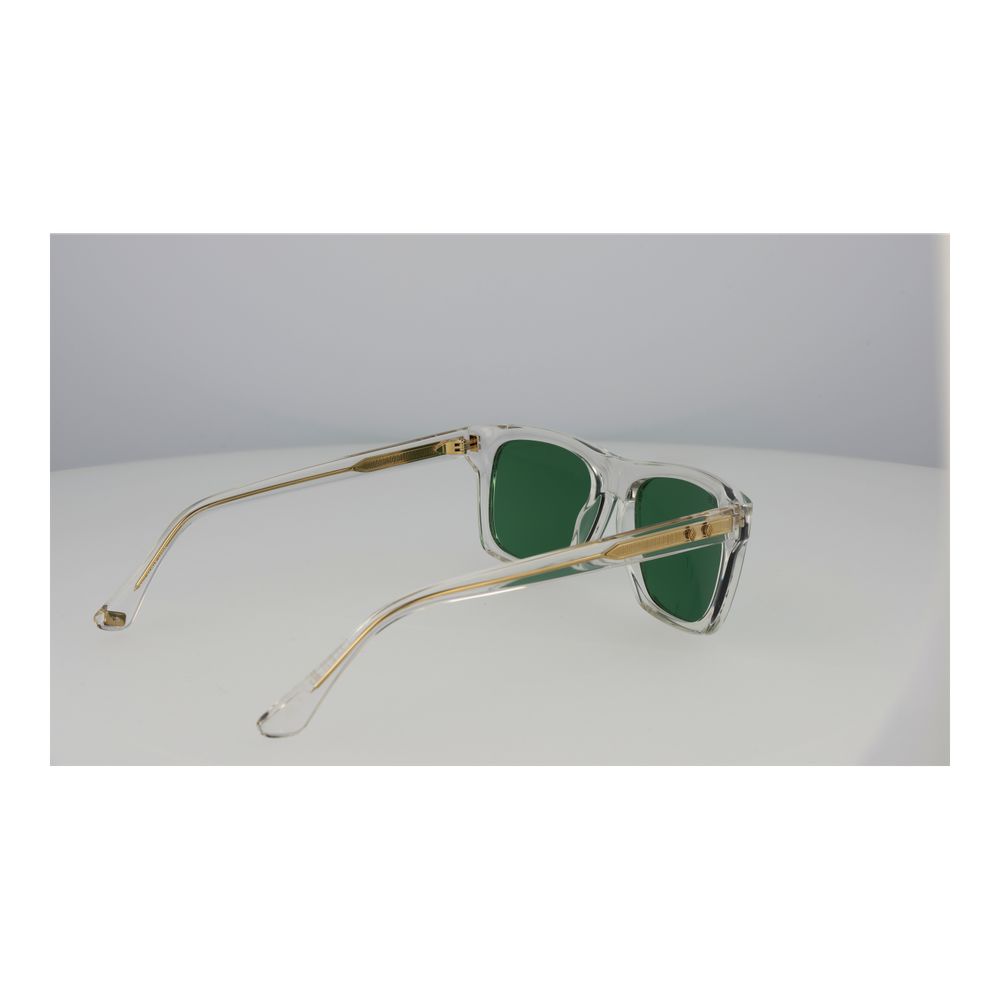 Web Transparent Acetate Sunglasses – Rectangle Frame, Green Lenses