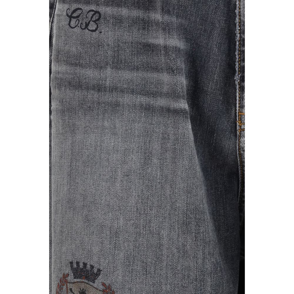 Balenciaga Gray Cotton Tattoo Baggy Pants