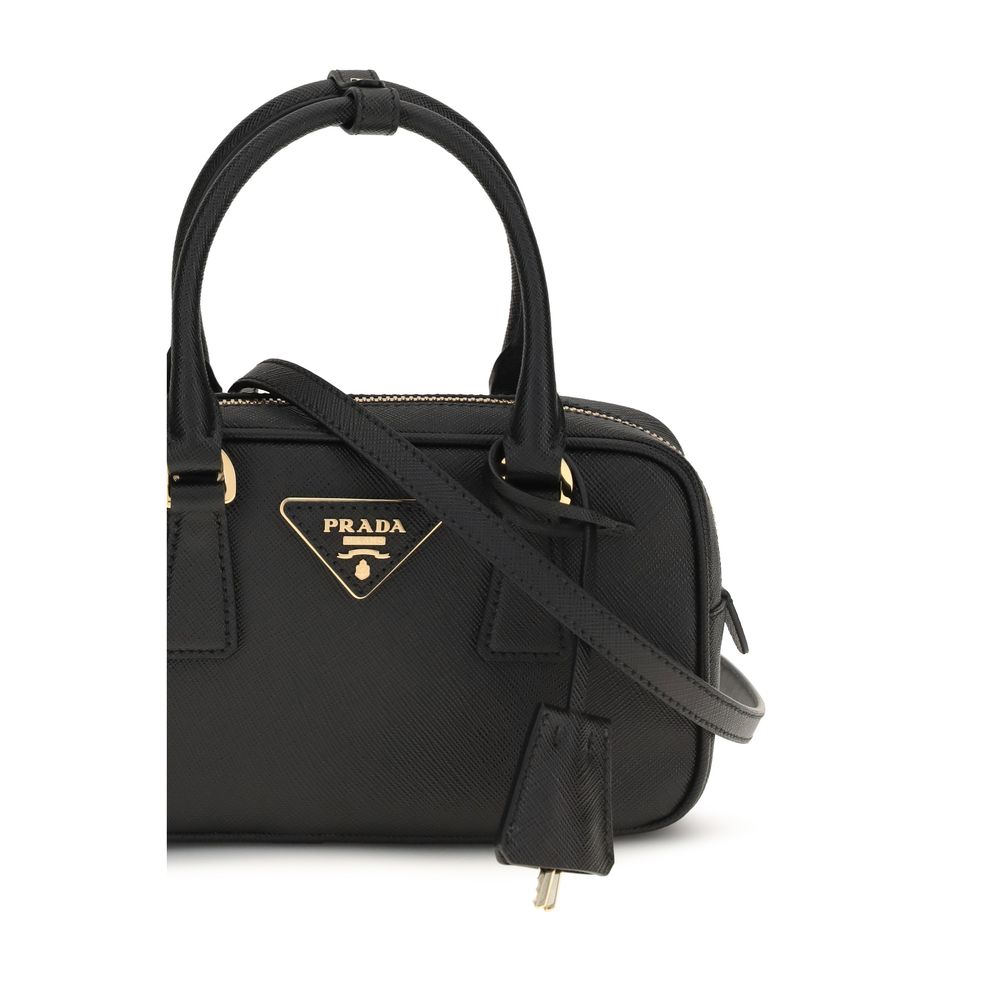 Prada Black Calf Leather Shoulder Bag