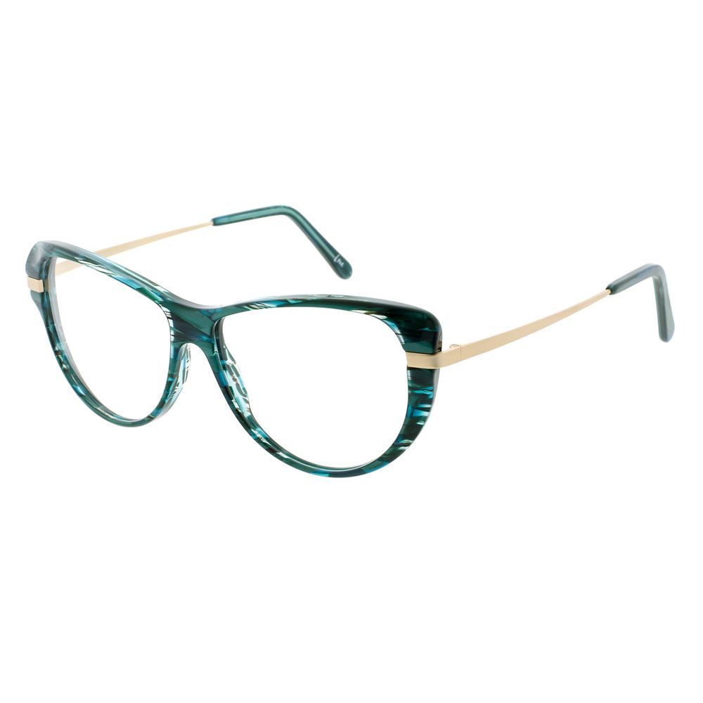 Andy Wolf Women’s Cat Eye Glasses – Green Metal Frame