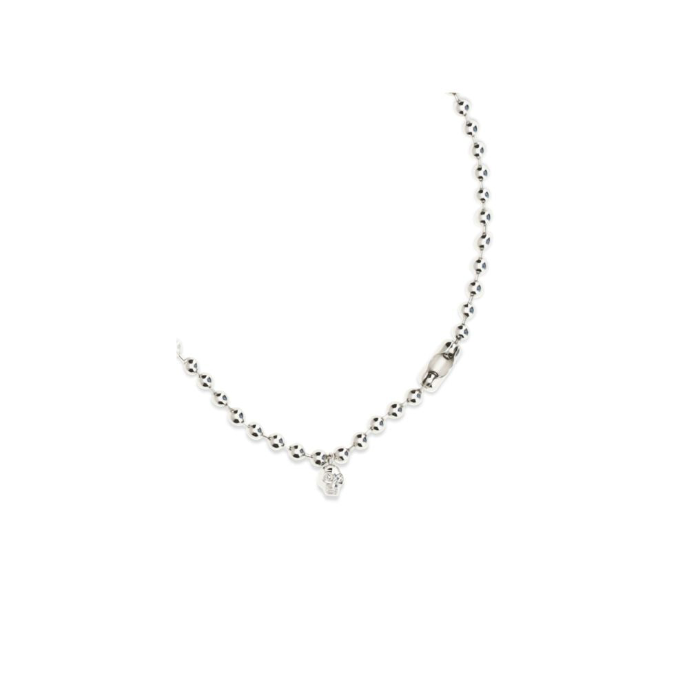 Alexander McQueen White Brass Pearl Skull Necklace