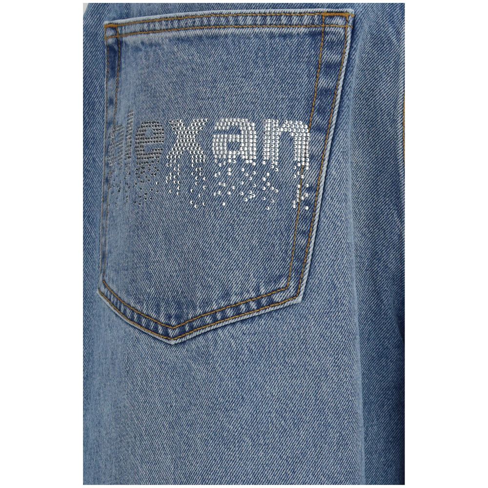 Alexander Wang Crystal Balloon Jeans in Blue Denim