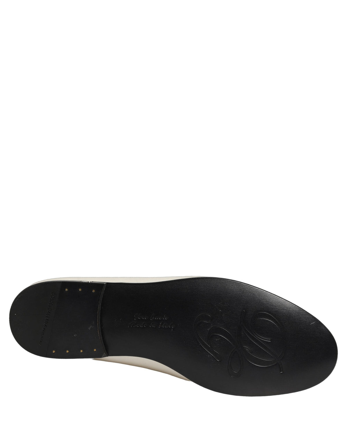Dolce & Gabbana White Satin Logo Slip-On Flats Loafers Shoes
