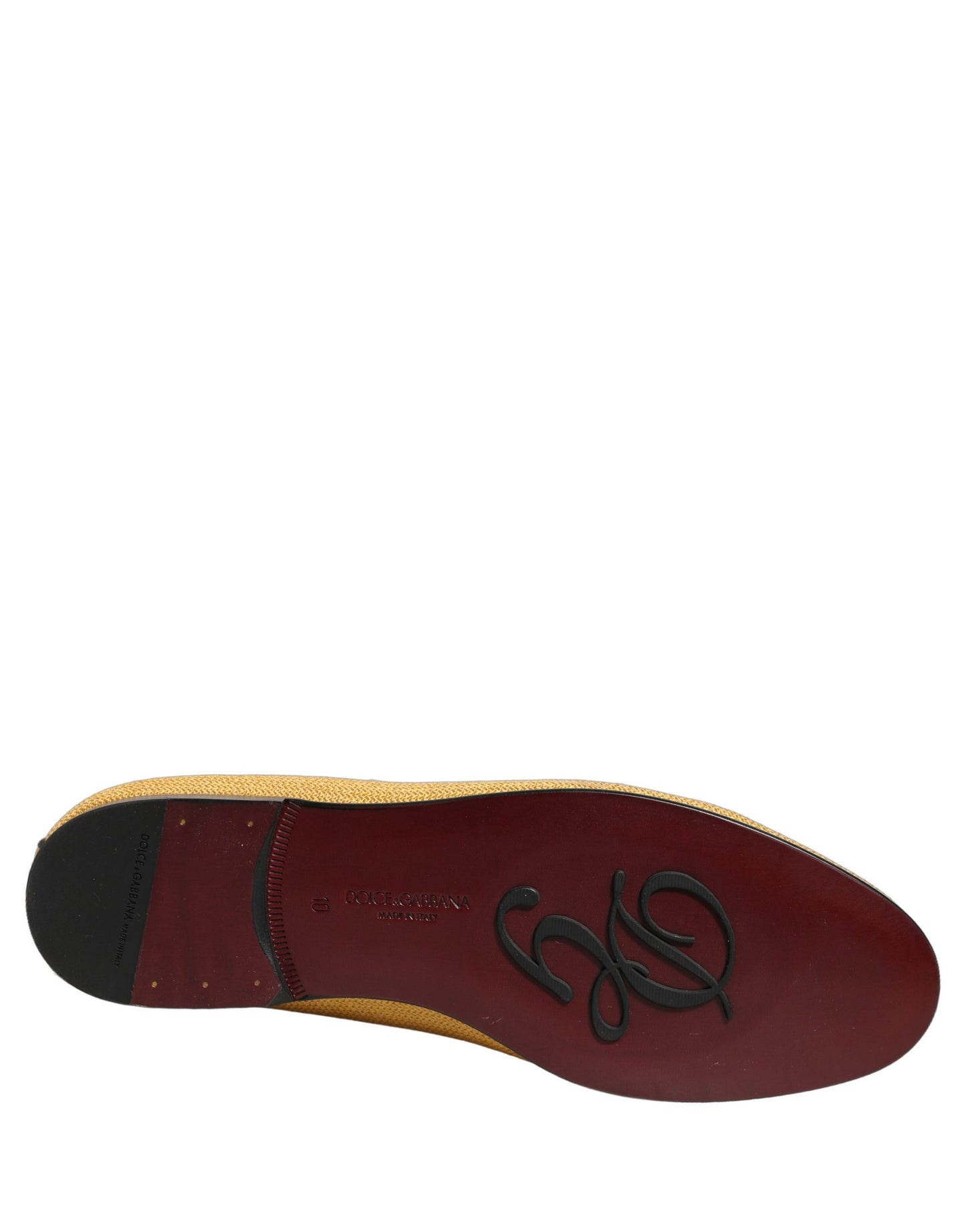 Dolce & Gabbana Yellow Woven Men Slip On Dress Loafers
