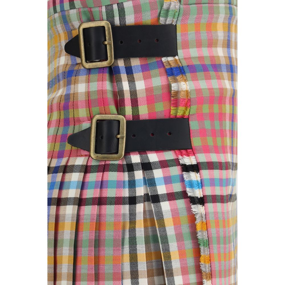 Vivienne Westwood Wool Heather Check Mini Kilt Mini Skirt