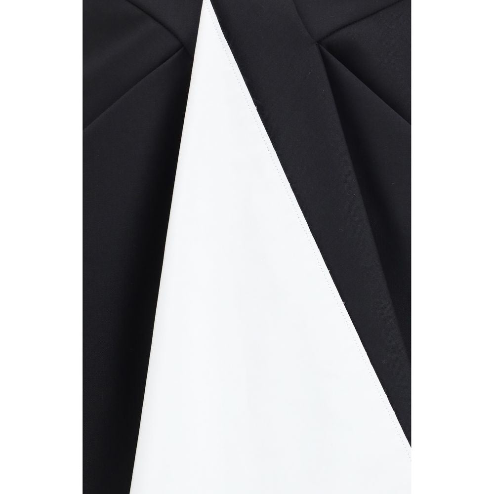 Givenchy Black Wool Draped Midi Skirt