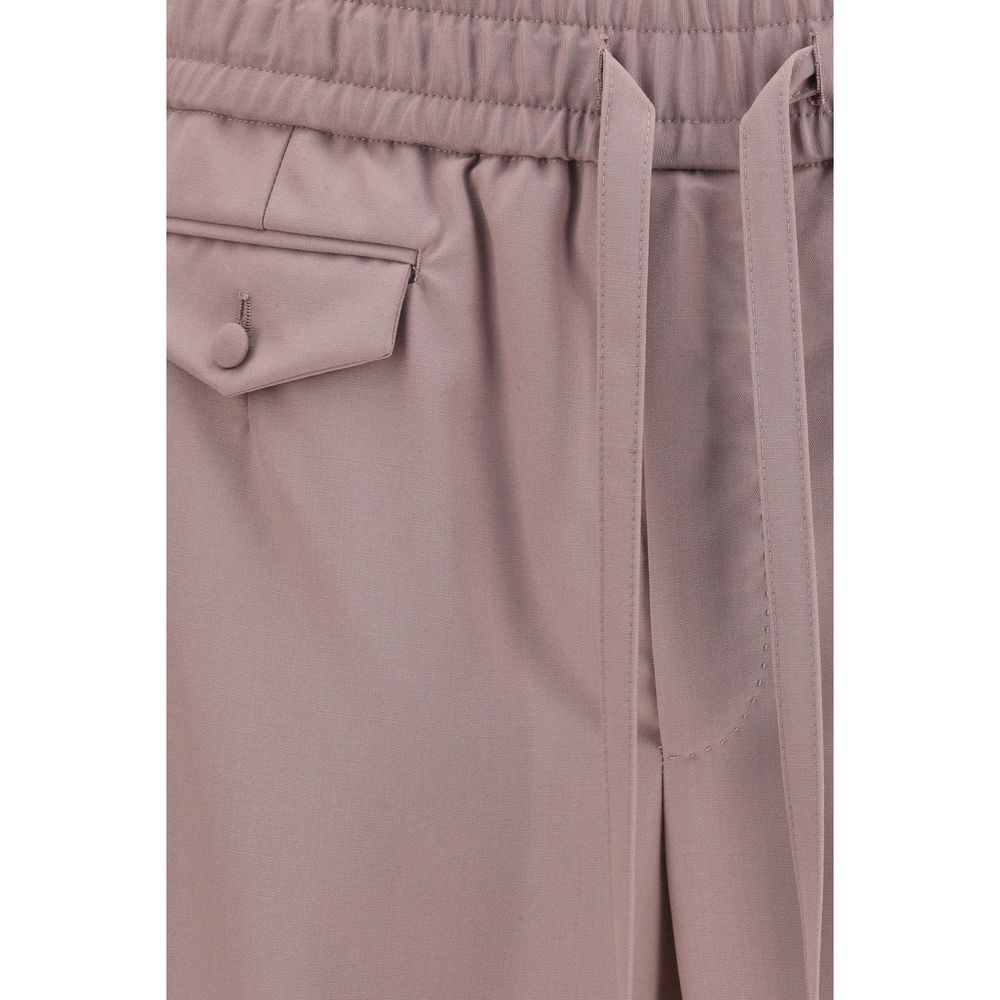 Dolce & Gabbana Brown Wool Oves Aries Joggers