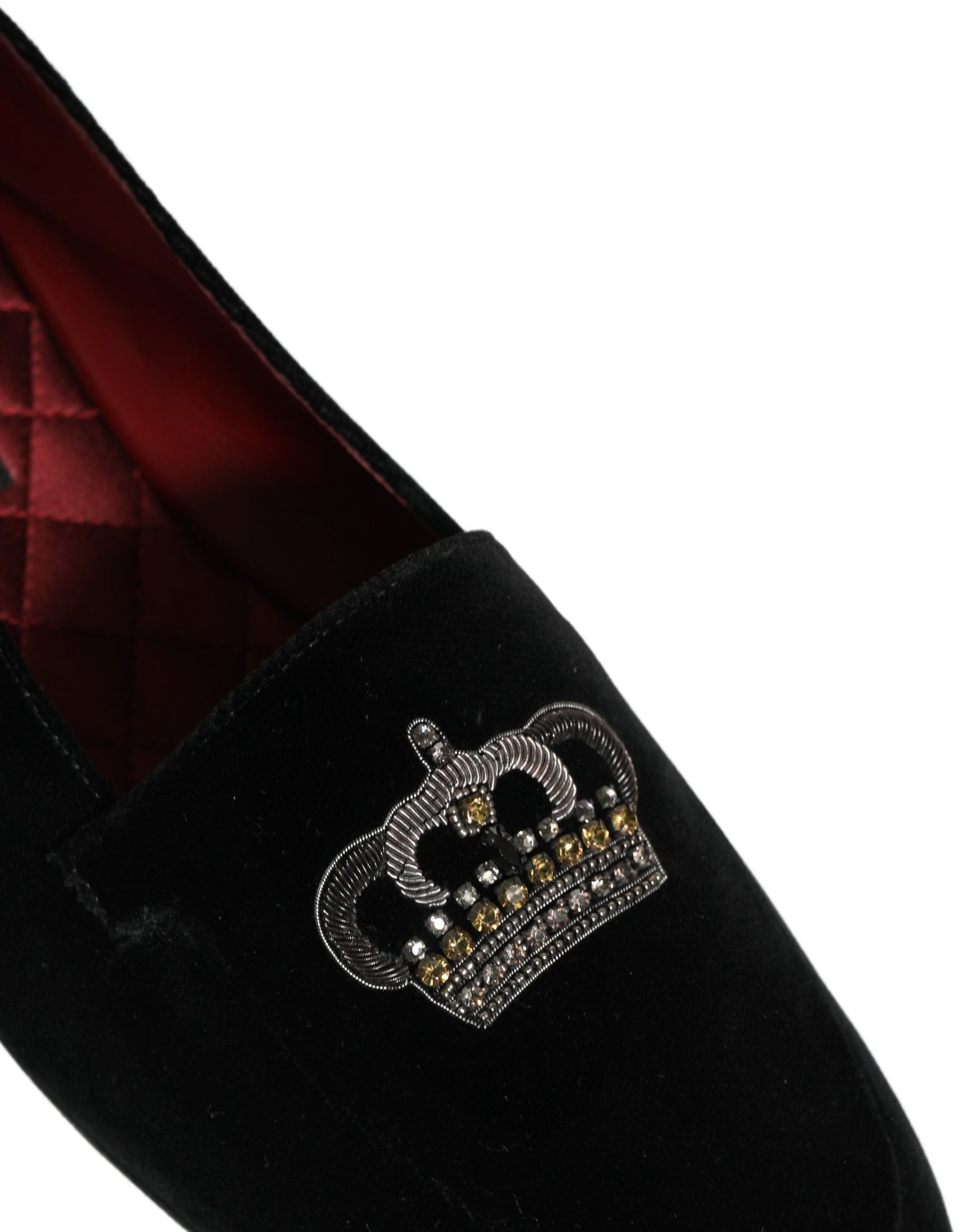 Dolce & Gabbana Black Crown Embellished Dress Loafers