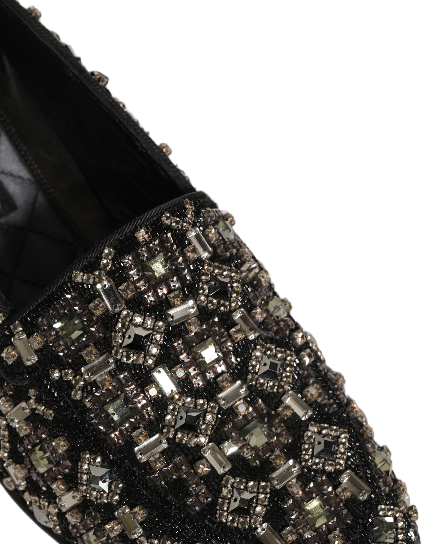 Dolce & Gabbana Black Crystal Embellished Dress Loafers