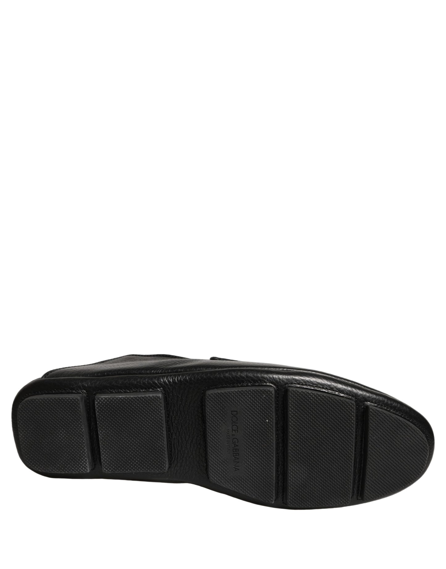 Dolce & Gabbana Black Deerskin Leather Driver Loafers